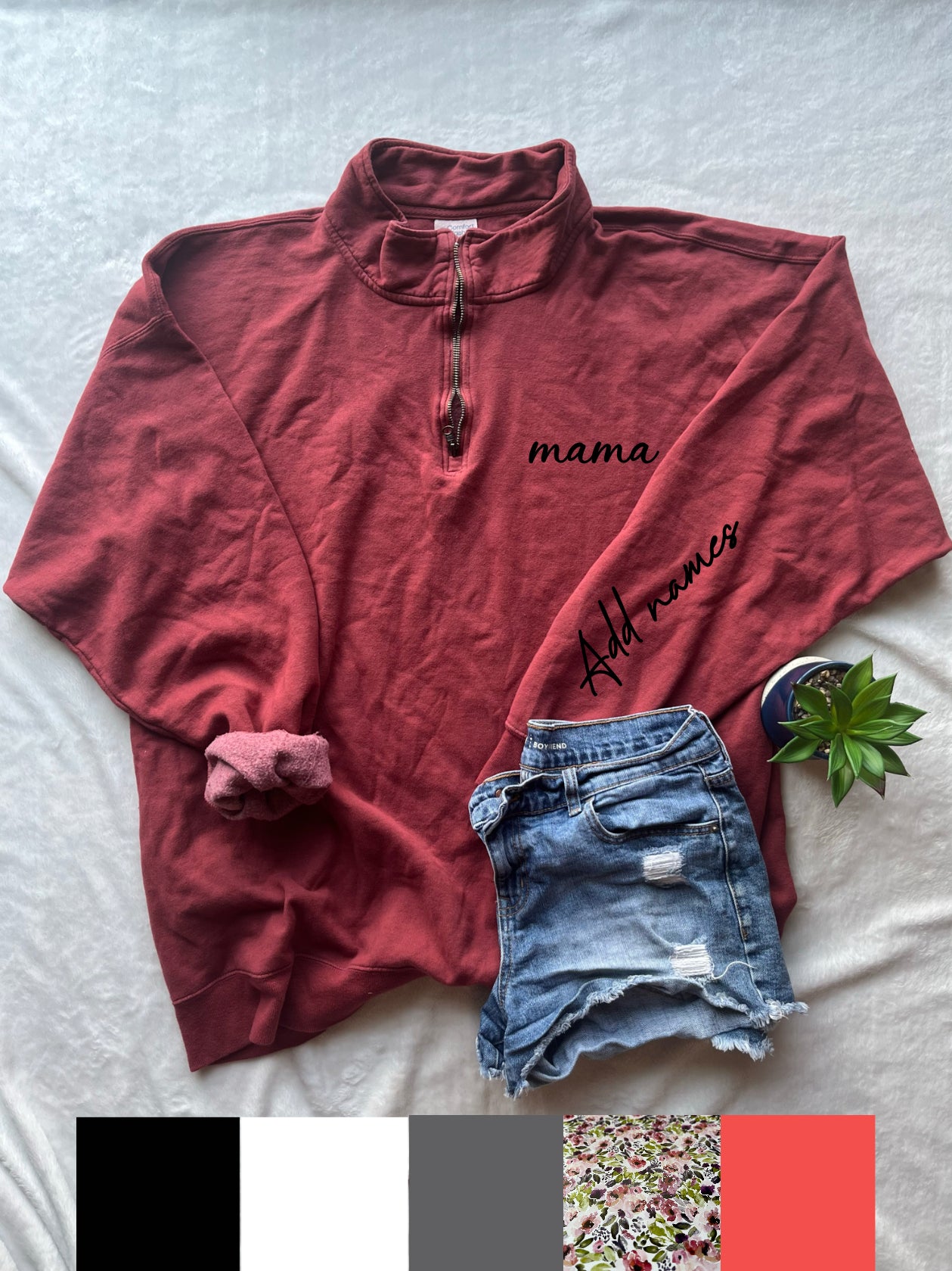 quarter zip - autumn red