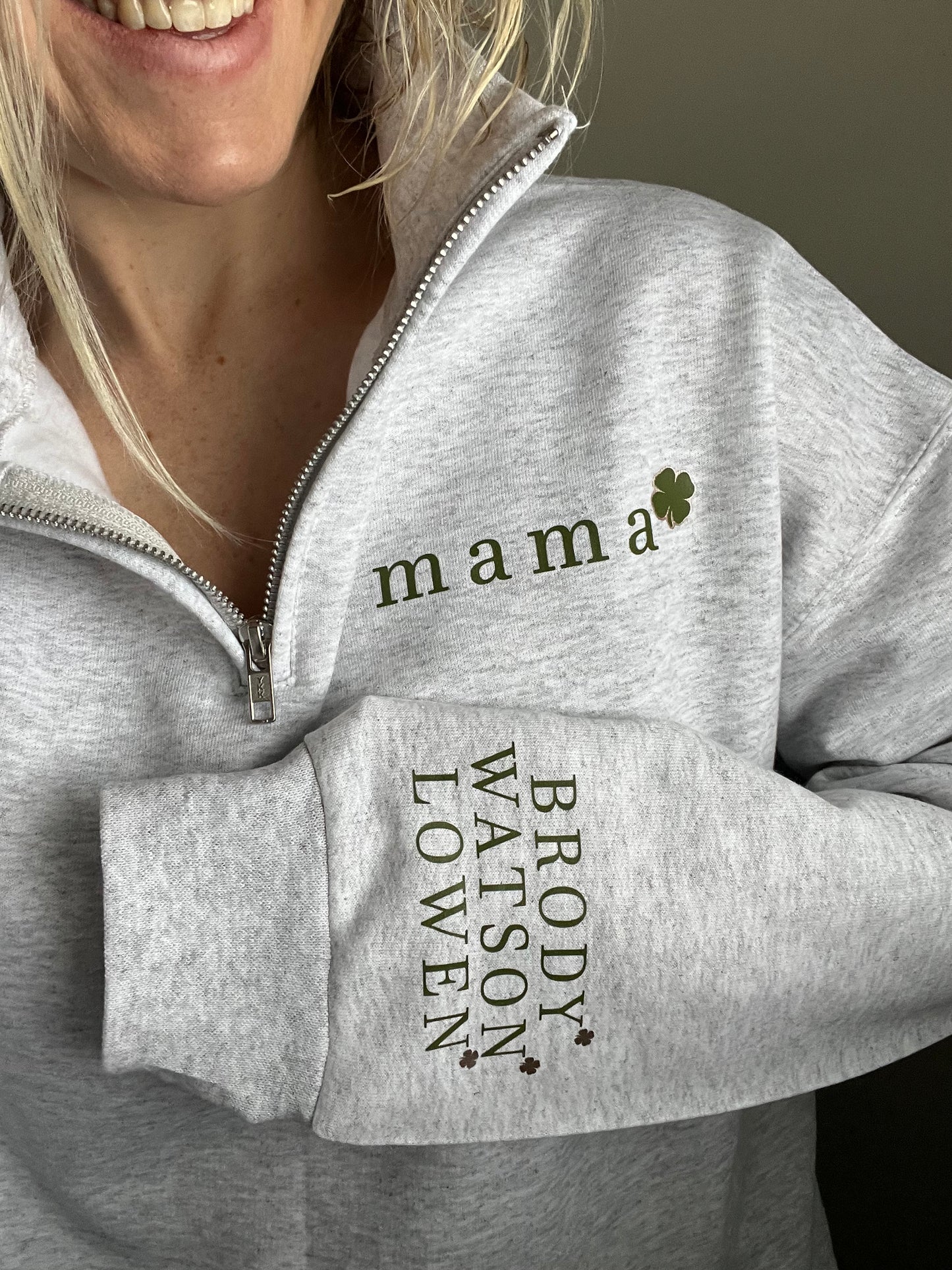 quarter zip - ash St. Patrick's Day