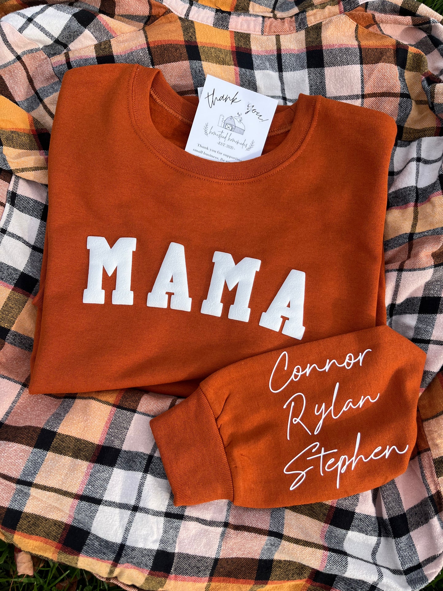 puff vinyl - crewneck - burnt orange