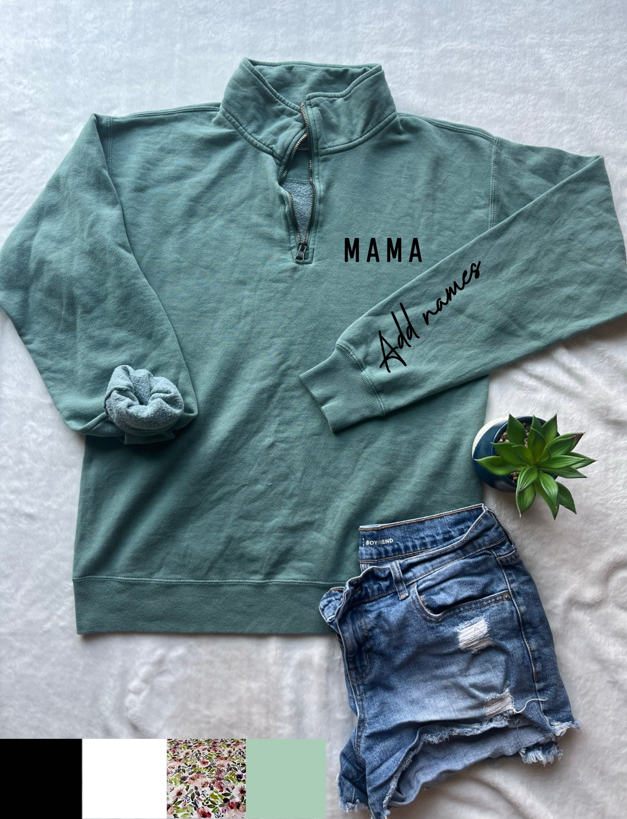 quarter zip - sage