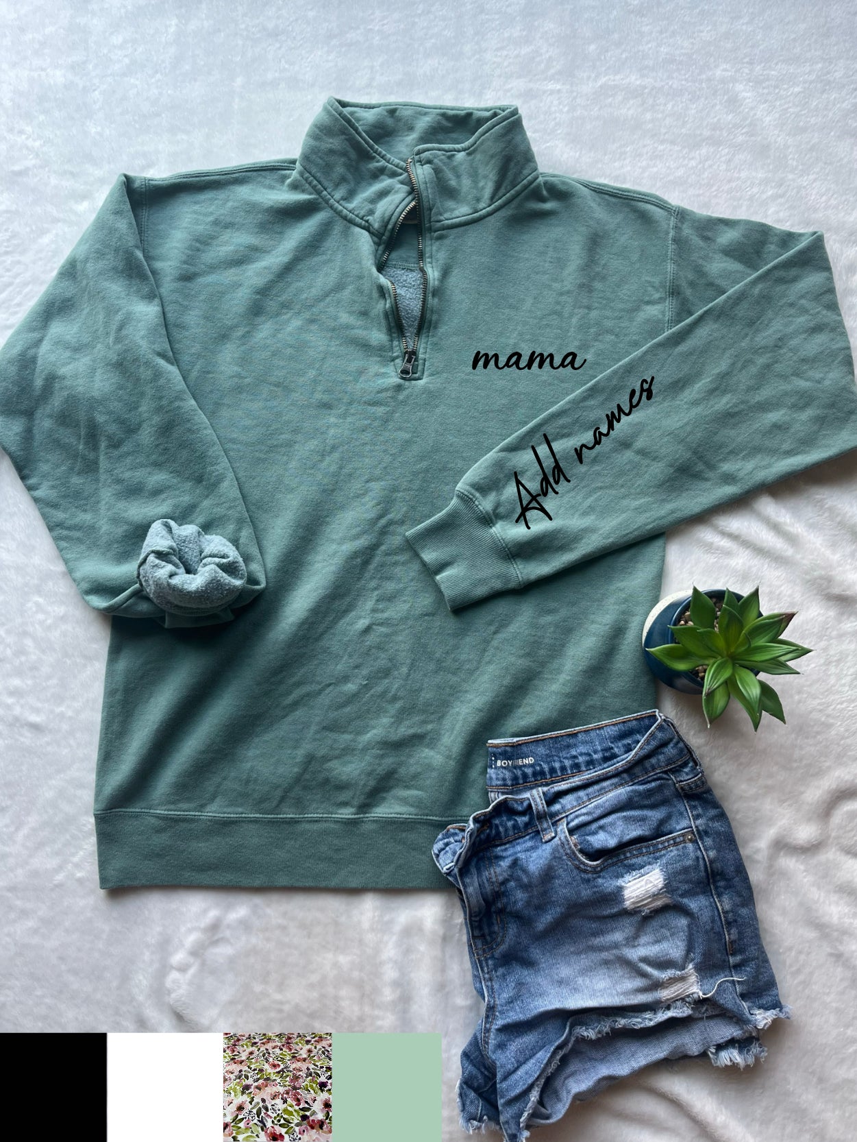 quarter zip - sage