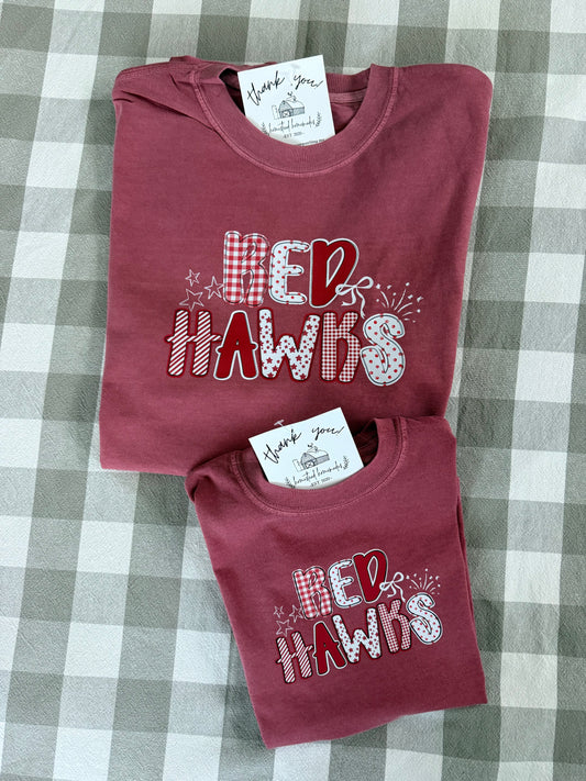 Yell LOUD look cute - RED HAWKS red