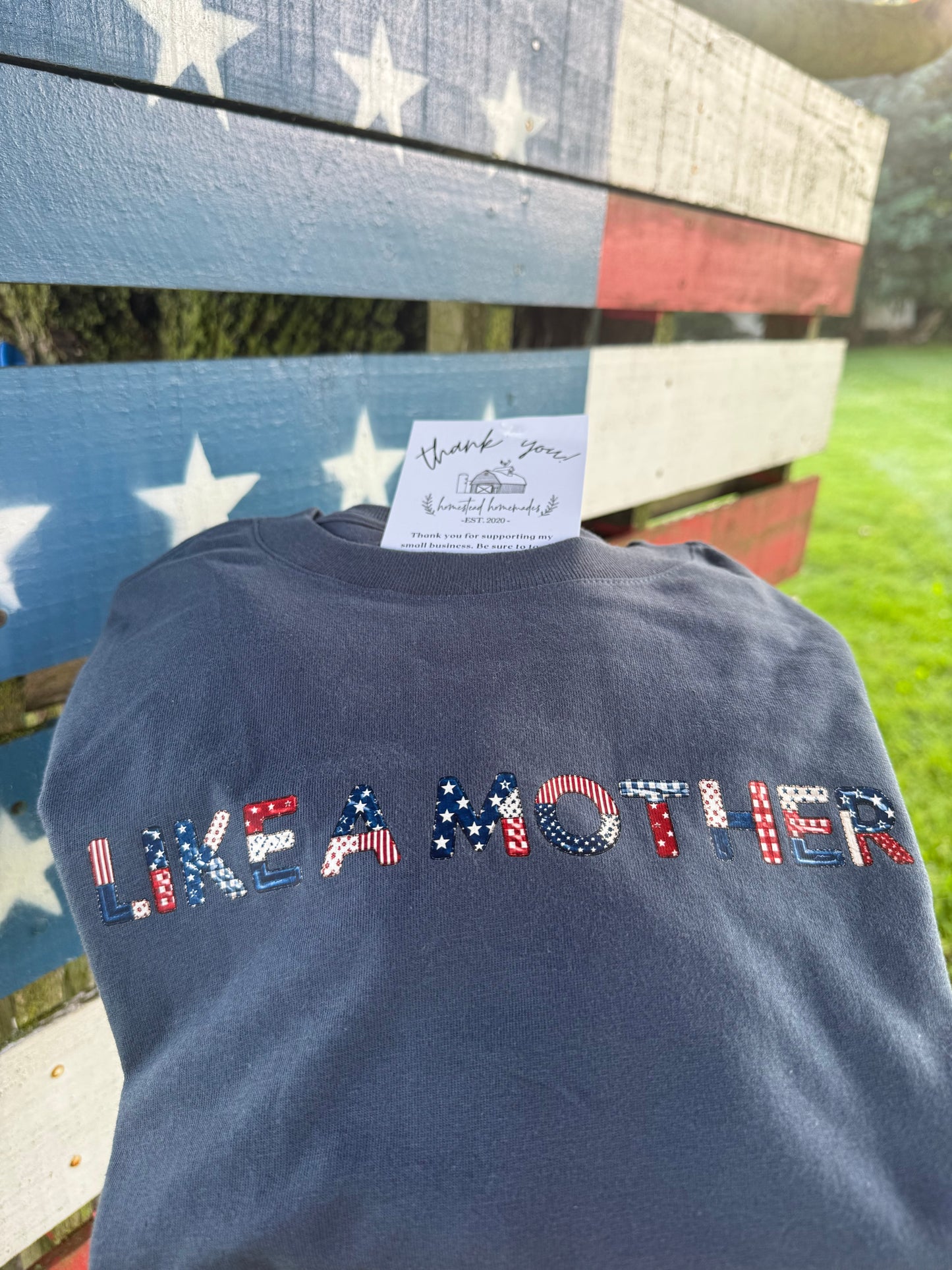 Like a Mother - American patchwork boxy tee
