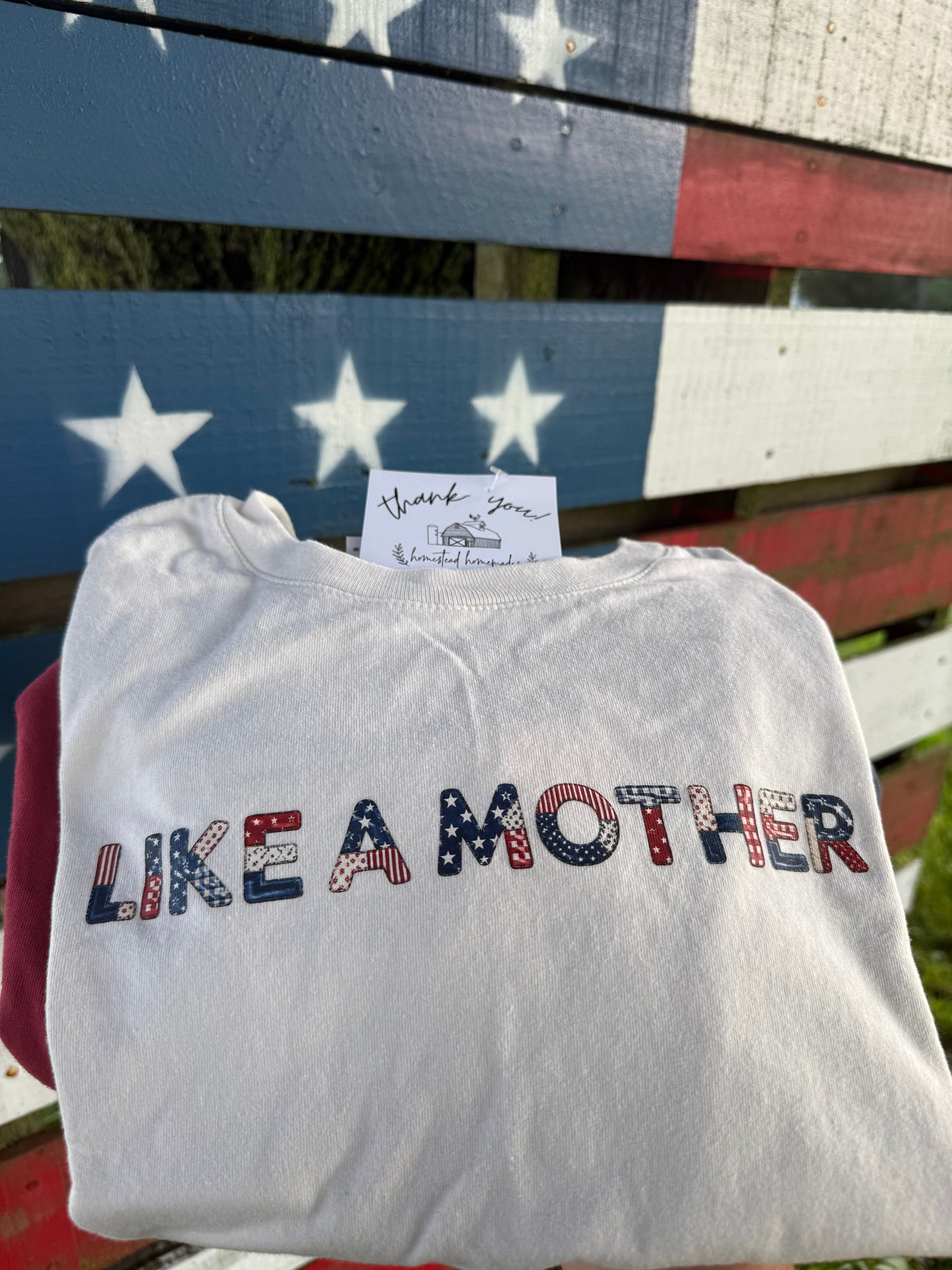 Like a Mother - American patchwork boxy tee
